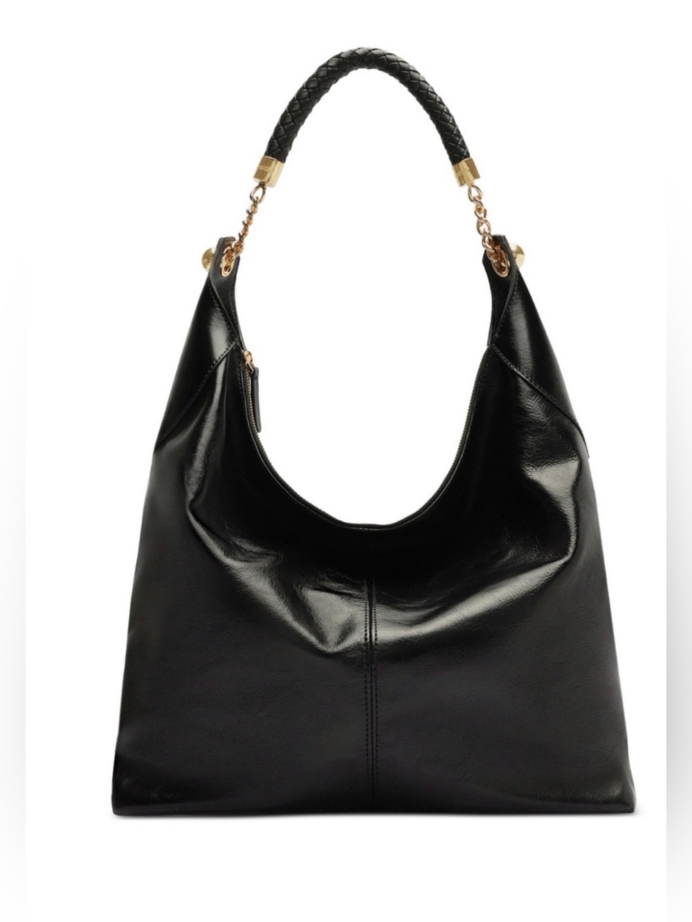Arezzo Sloane LG Leather Hobo.Black/Gold.